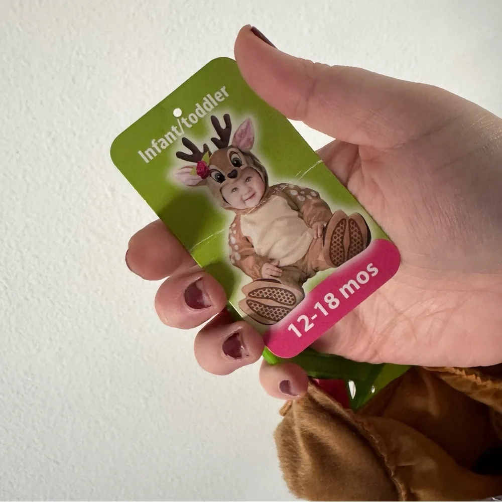 Deer Fawn Costume Woodland Forest Halloween Infant Toddler Baby Girl 12-18mth - Picture 11 of 16